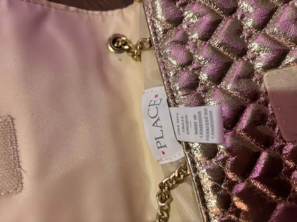 The Children's Place Quilted Heart Crossbody Bag Size One Size Gold Metallic